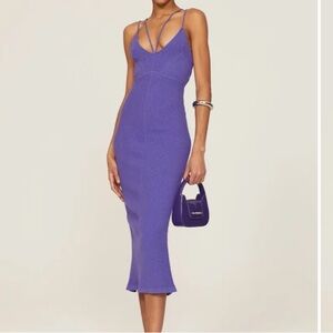 Aknvas Purple Pleated Slip Dress